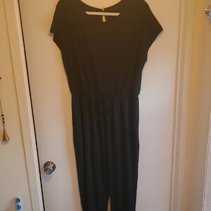 Classic Black Jumpsuit with Drawstring Waist